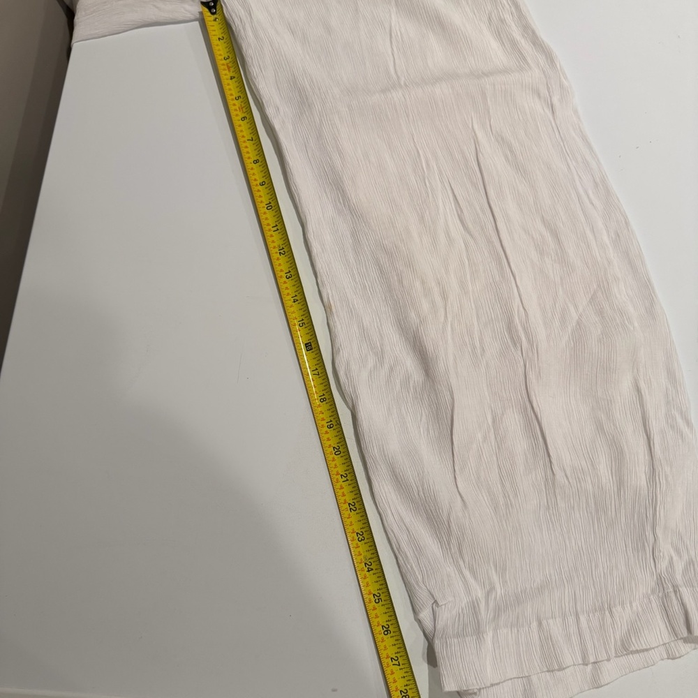 Elastic-Waist Wide Leg Pants - White - Picture 16 of 16